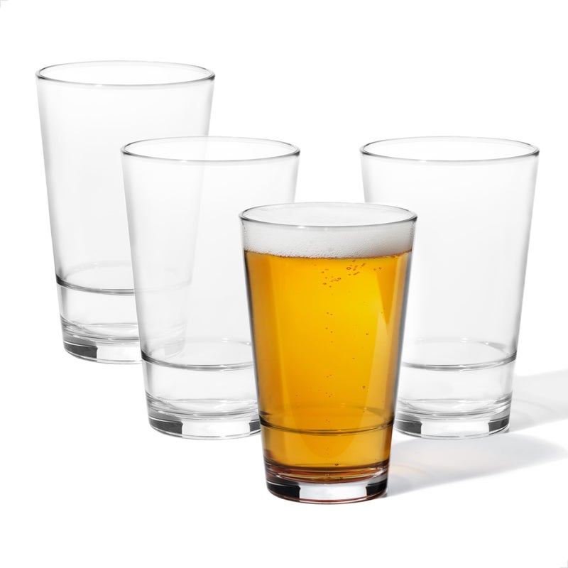 TOSSWARE RESERVE 16oz Pint SET OF 4, Premium Quality, Tritan Dishwasher Safe & Heat Resistant Unbreakable Plastic Beer Glasses, Clear - Image 1